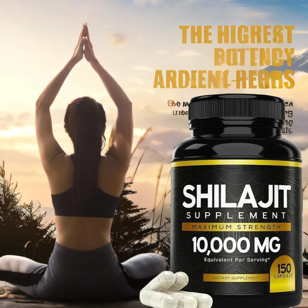 Cápsula Shilajit del Himalaya Original de 60 Uds. En minerales de rastro y ácido helicoidal para energía, fuerza muscular e inmunidad, resistencia para hombres